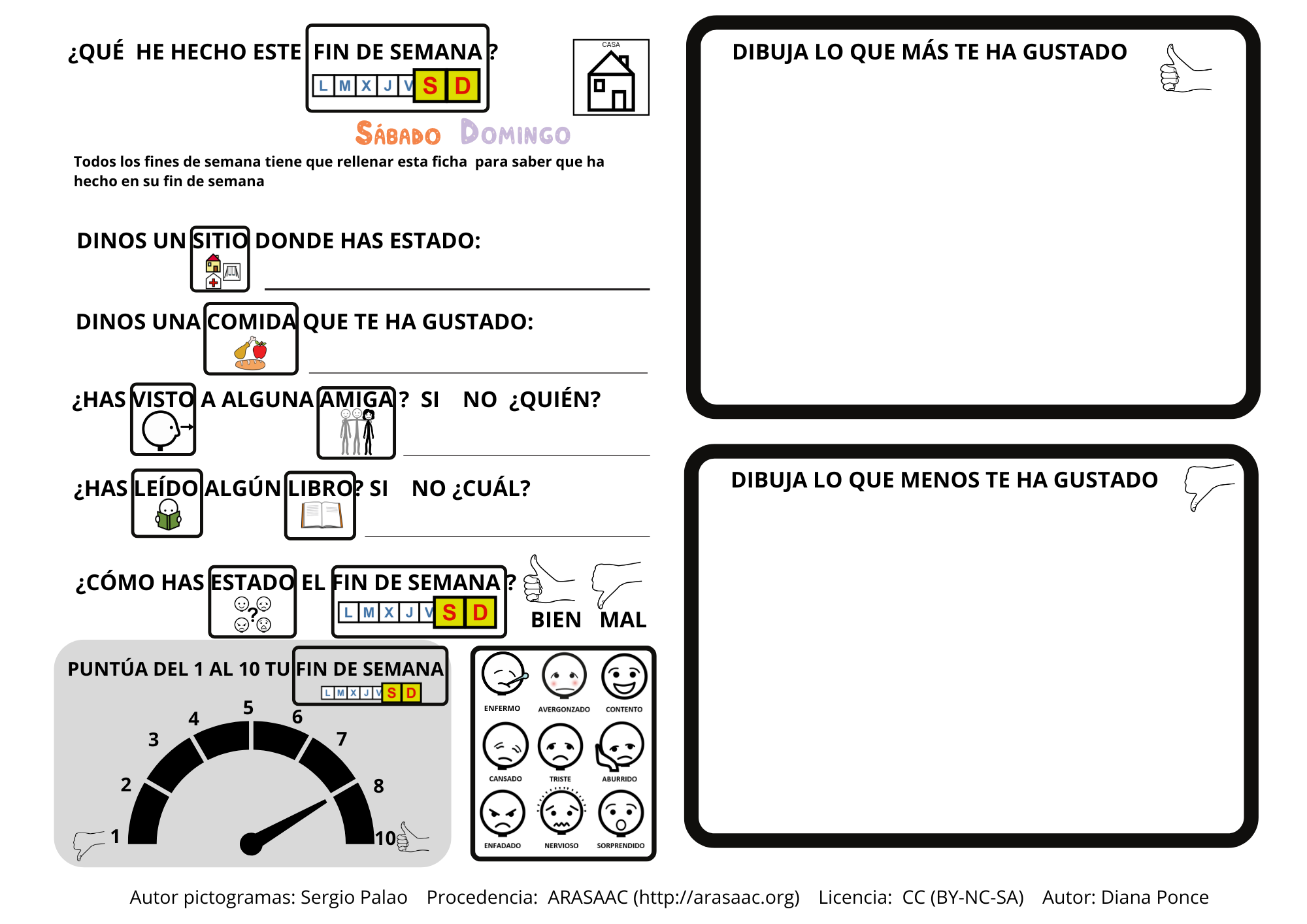 ficha fin de semana
